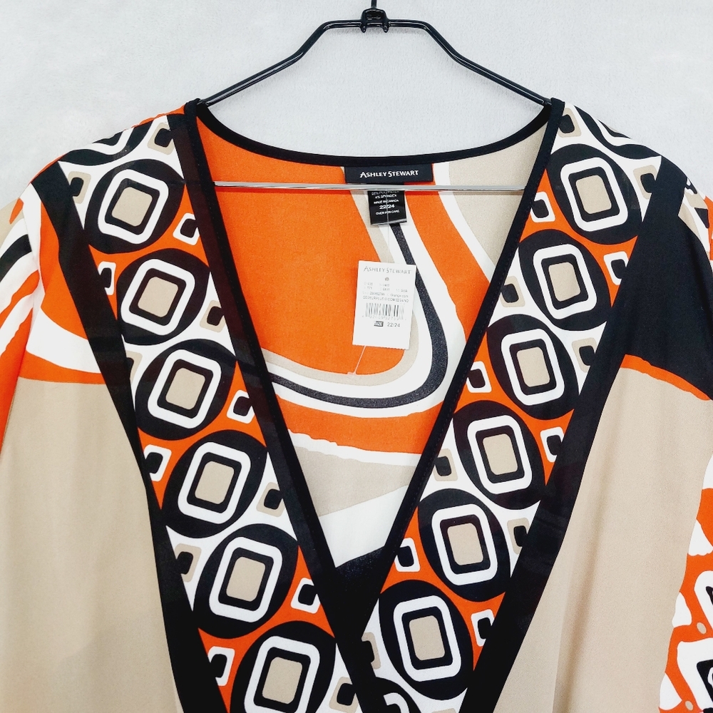 Ashley Stewart Multicolor Geometric Blouse - Picture 4 of 9
